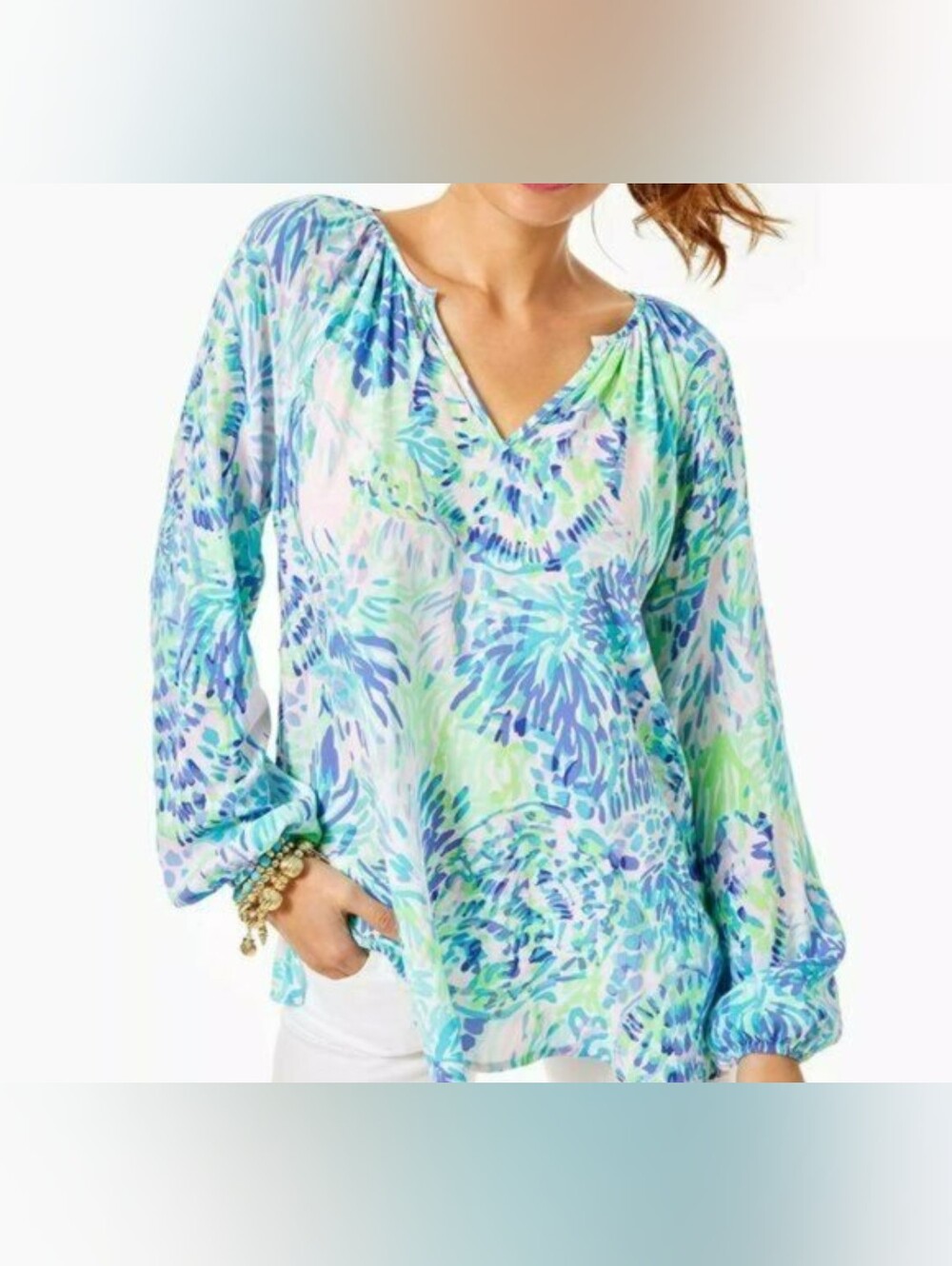 Lilly Pulitzer Willa Top - 🐢 Turtle Print 🐢 - Tropical Vacation - Size XL